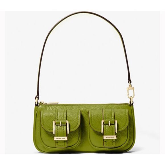 Michael Kors Zoe Small Buckled Convertible Pouchette Green - Picture 1 of 3